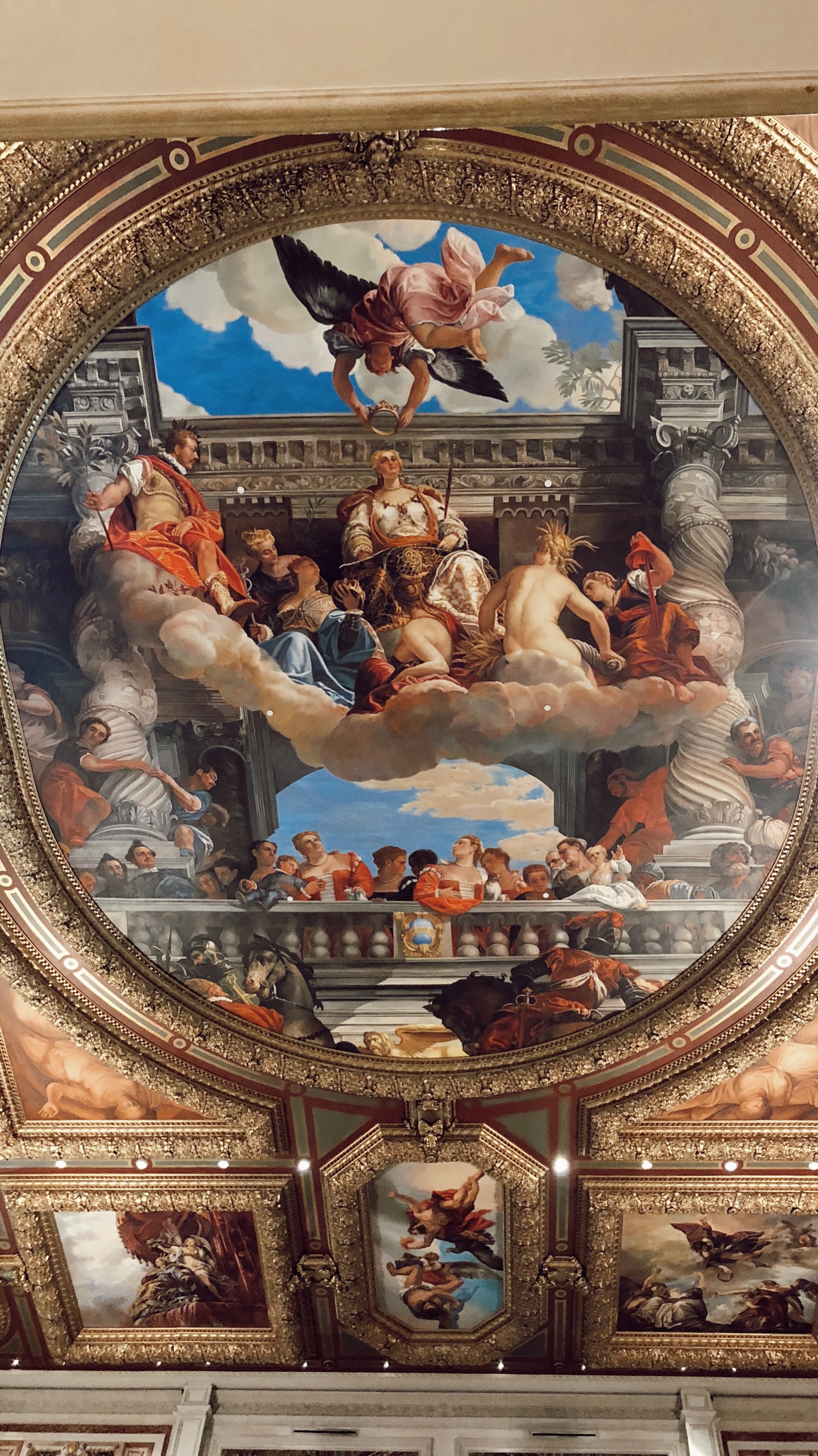 Обои венецианский потолок, Венецианский лас-вегас, Венеция, Хотел, потолок в разрешении 1440x2560