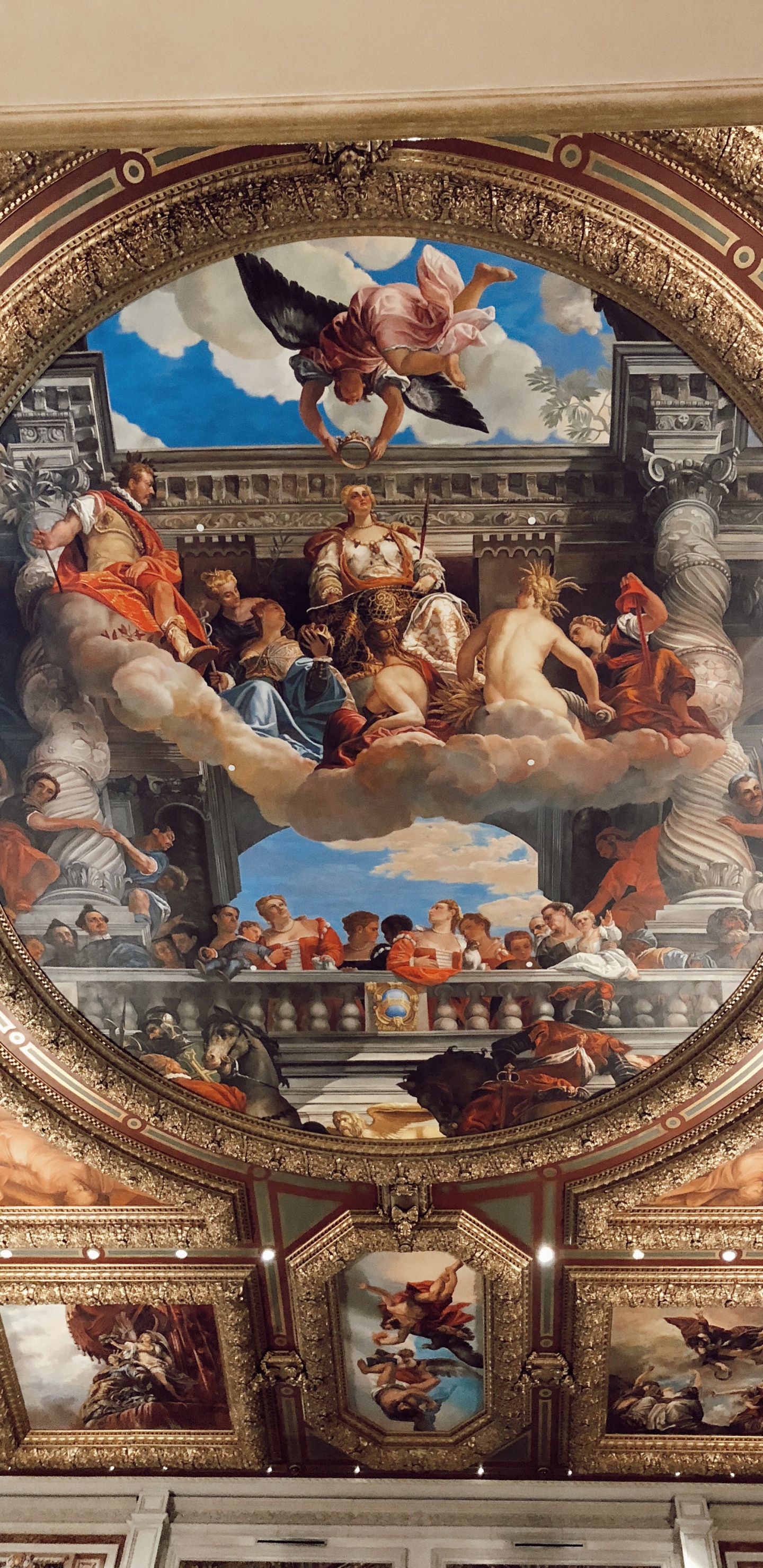 Обои венецианский потолок, Венецианский лас-вегас, Венеция, Хотел, потолок в разрешении 1440x2960