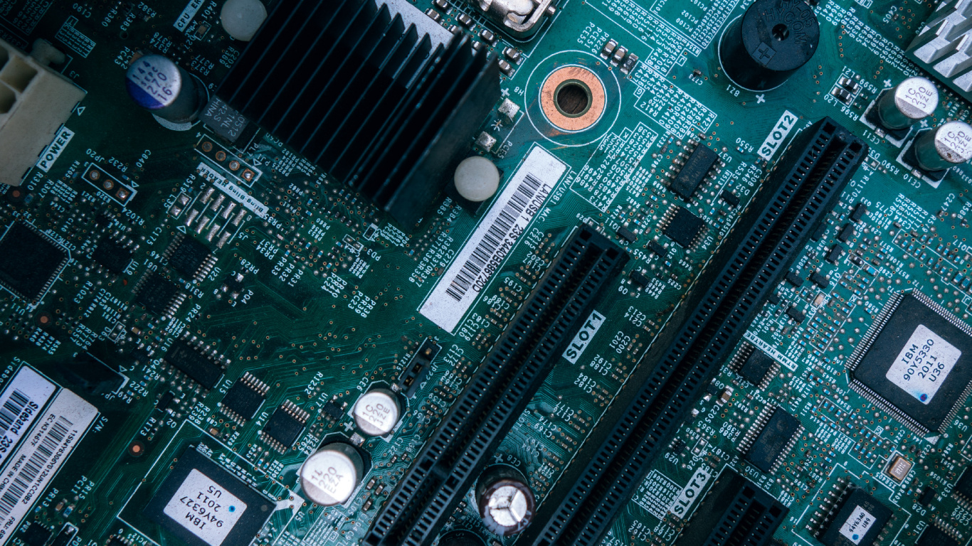 Обои материнская плата, электроника, электронная техника, электронный компонент, технологии в разрешении 1366x768