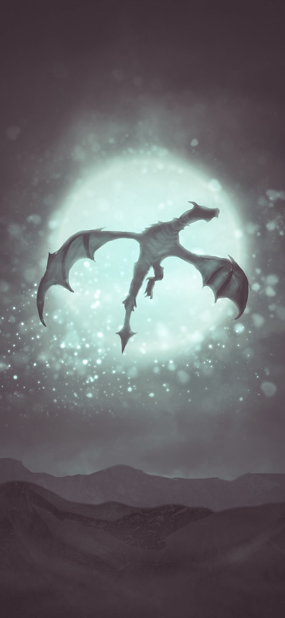 Обои дракон, иллюстрация, скачок, арт, фантастическое искусство в разрешении 1125x2436