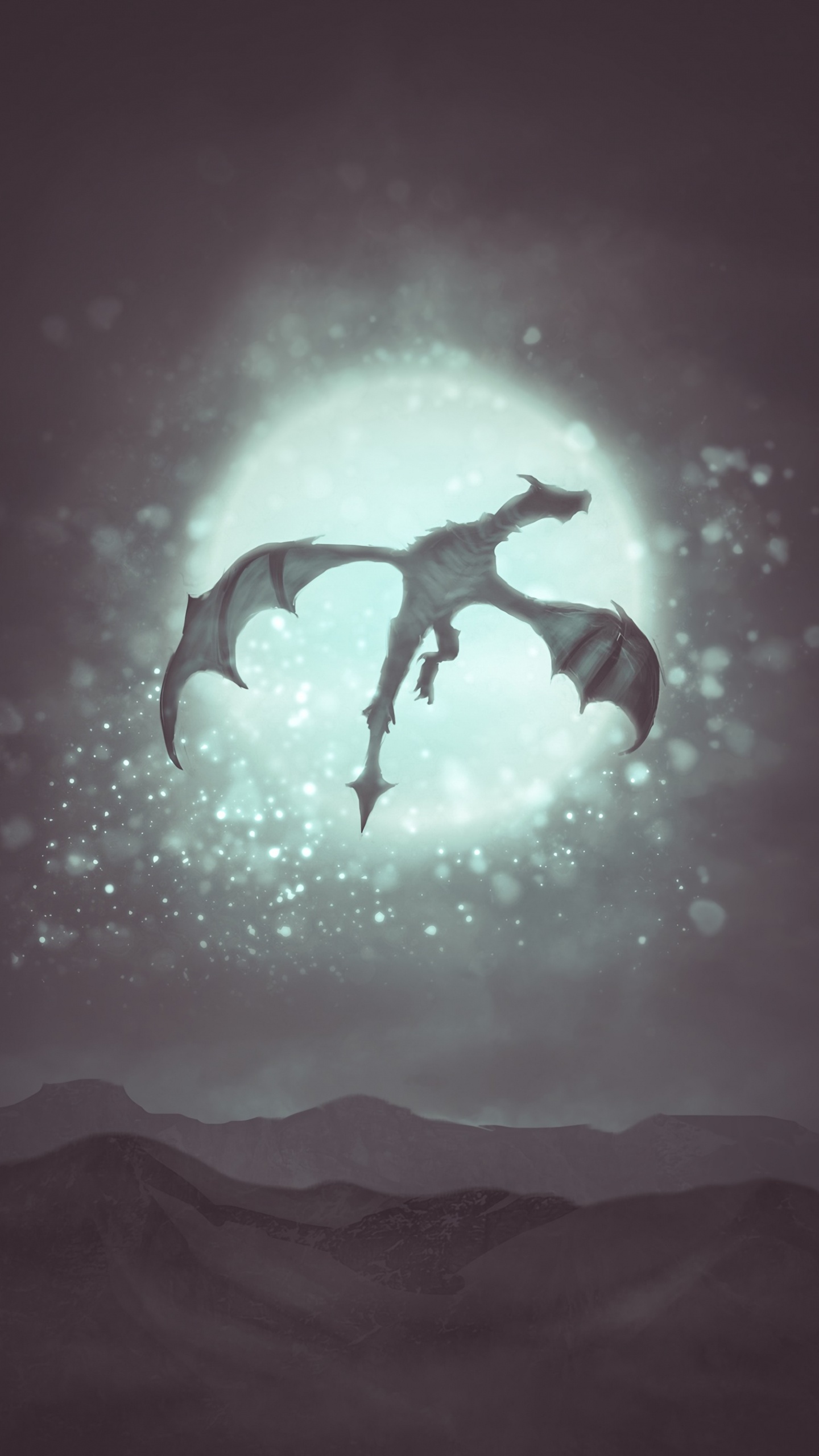 Обои дракон, иллюстрация, скачок, арт, фантастическое искусство в разрешении 1440x2560