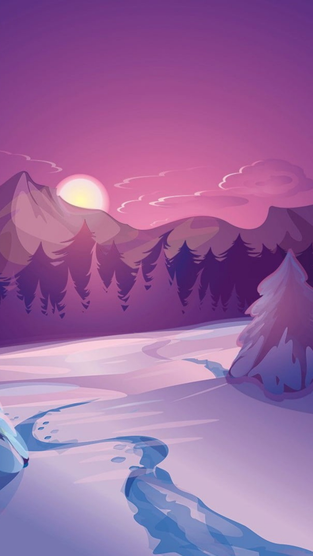 Обои векторная графика, арт, цифровое искусство, пейзажная живопись, живопись в разрешении 1080x1920