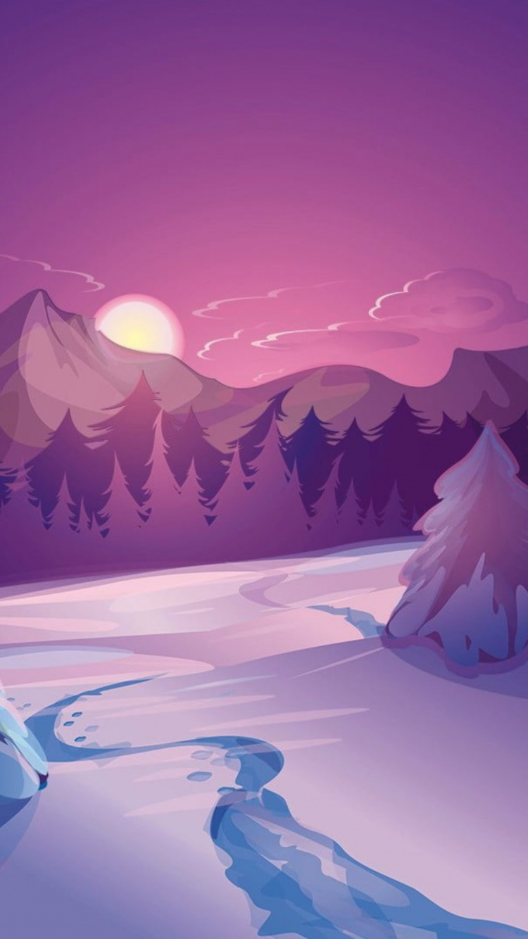 Обои векторная графика, арт, цифровое искусство, пейзажная живопись, живопись в разрешении 750x1334