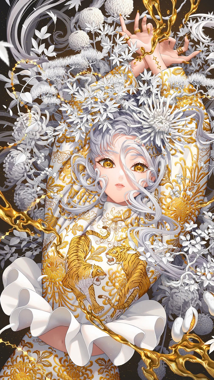 Обои карнавал, аниме арт, арт, мультик, максимализм в разрешении 750x1334