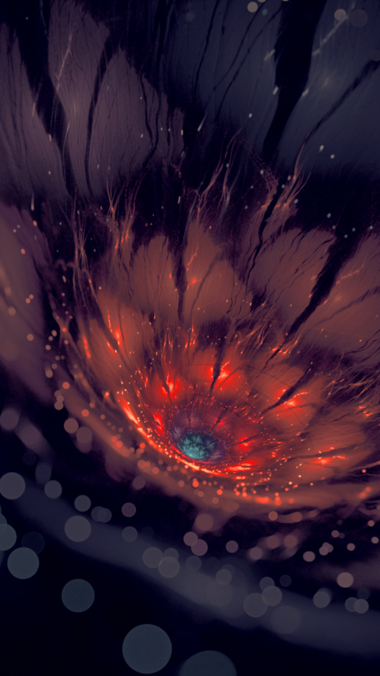 Обои цифровое искусство, фрактальное искусство, вода, космос, графика в разрешении 750x1334