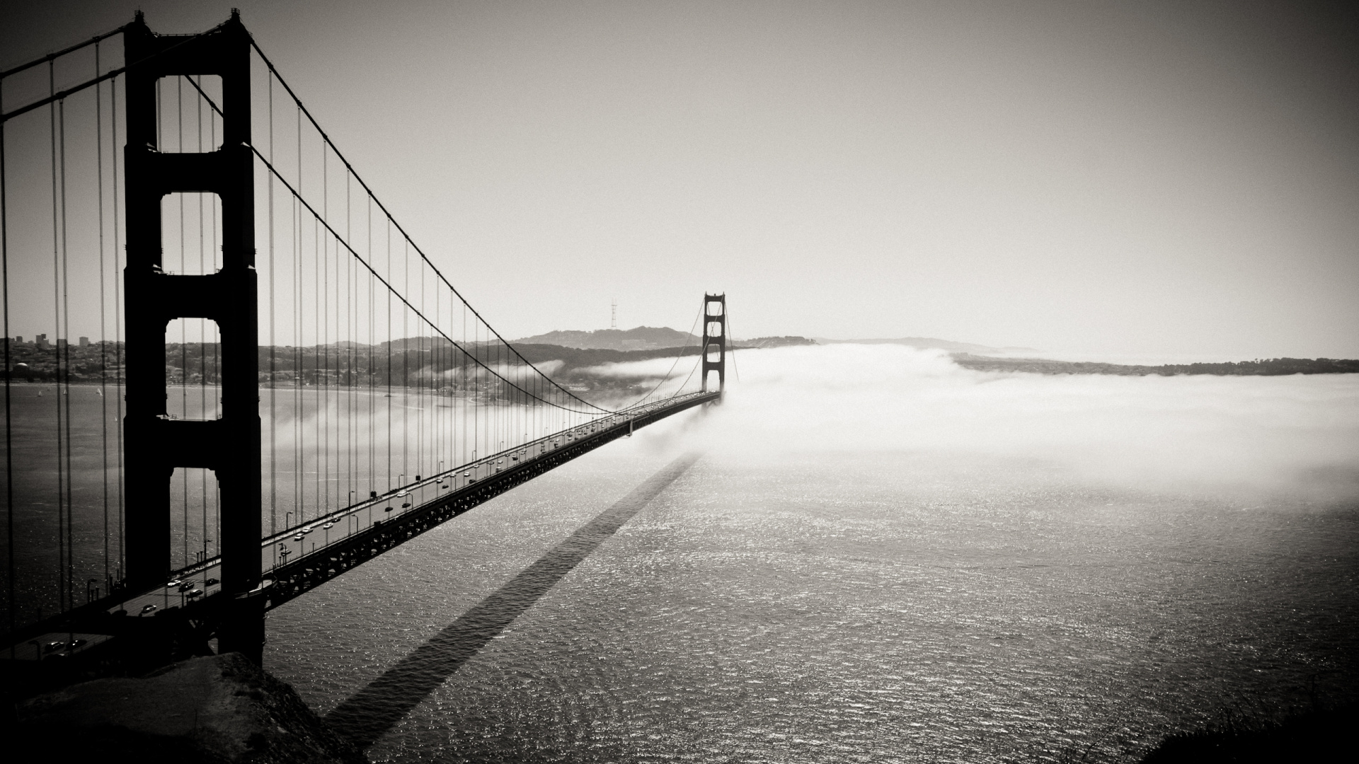 Обои мост Golden Gate, мост, вода, дымка, атмосфера в разрешении 1920x1080