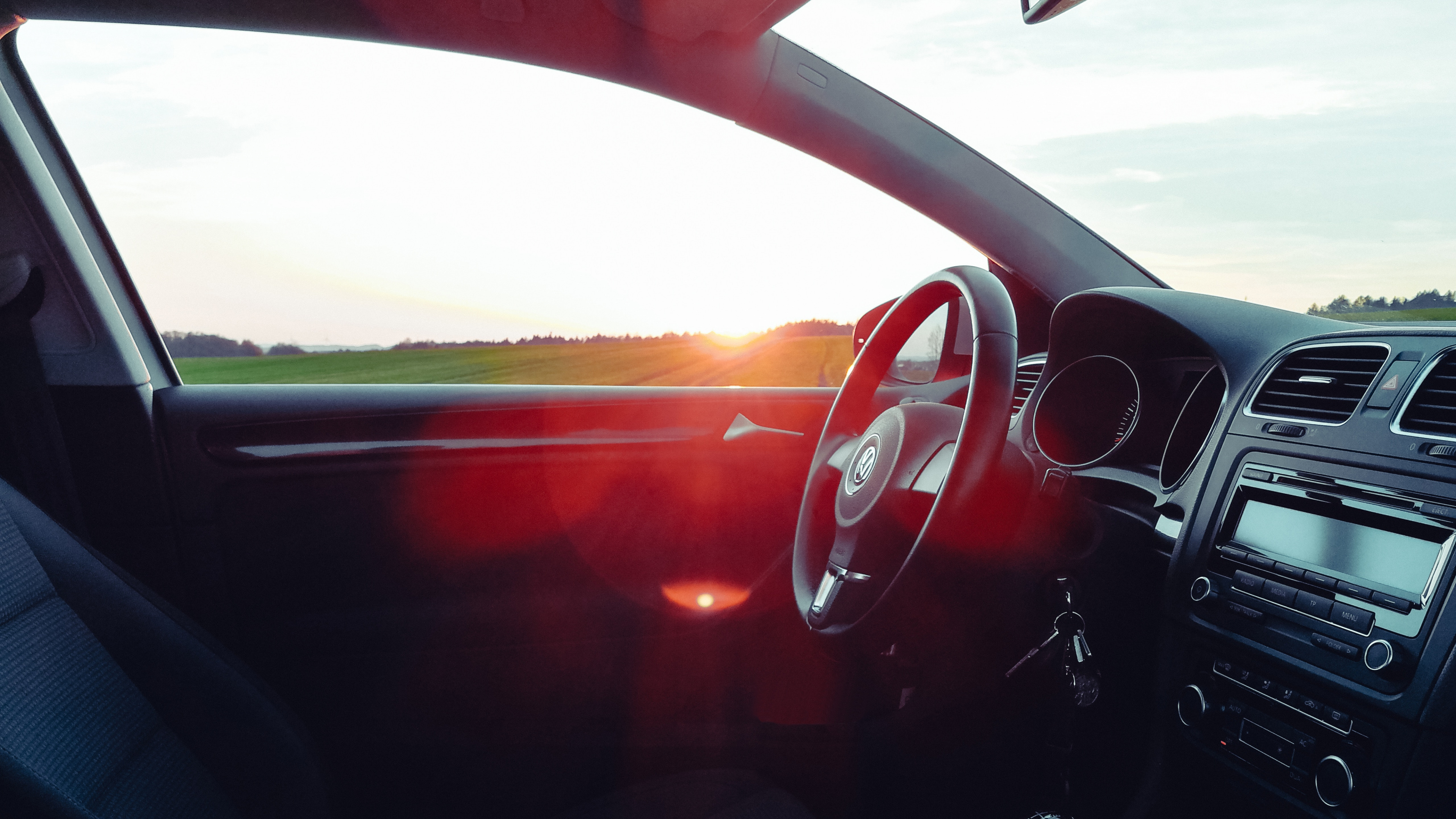 Обои Фольксваген, авто, Фольксваген гольф, рулевое колесо, красный цвет в разрешении 3840x2160