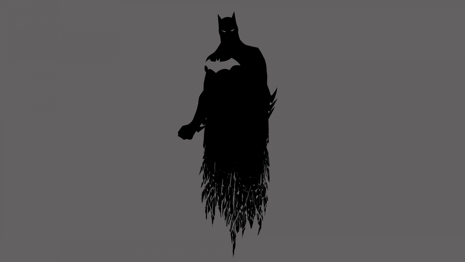 Обои Бэтмен, супергерой, Лига справедливости, силуэт, черный в разрешении 1920x1080