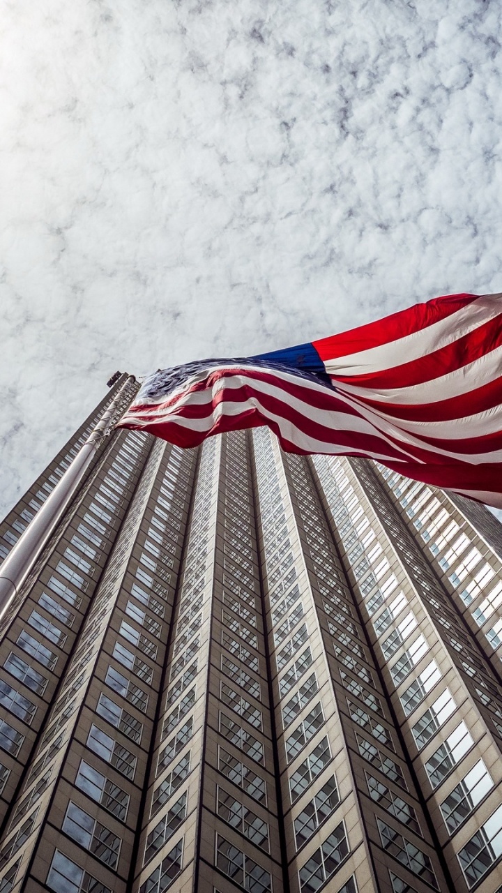 Обои Черви-глаза, флаг Соединенных Штатов, флаг, ориентир, архитектура в разрешении 720x1280