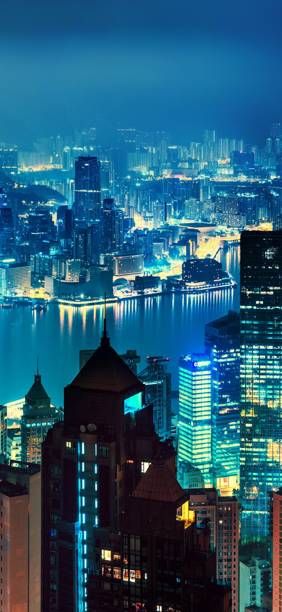 Обои город, городской пейзаж, метрополия, городской район, линия горизонта в разрешении 1125x2436