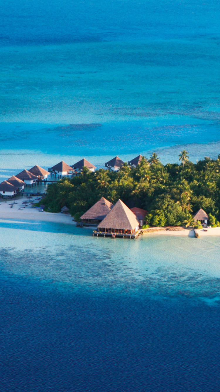 Обои Остров Гангехи Курорт, островок, Остров, прибежище, архипелаг в разрешении 750x1334