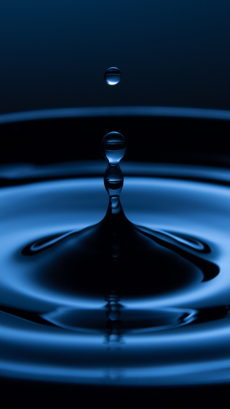 Обои вода, падение, синий, жидкий, гидроресурсы в разрешении 750x1334