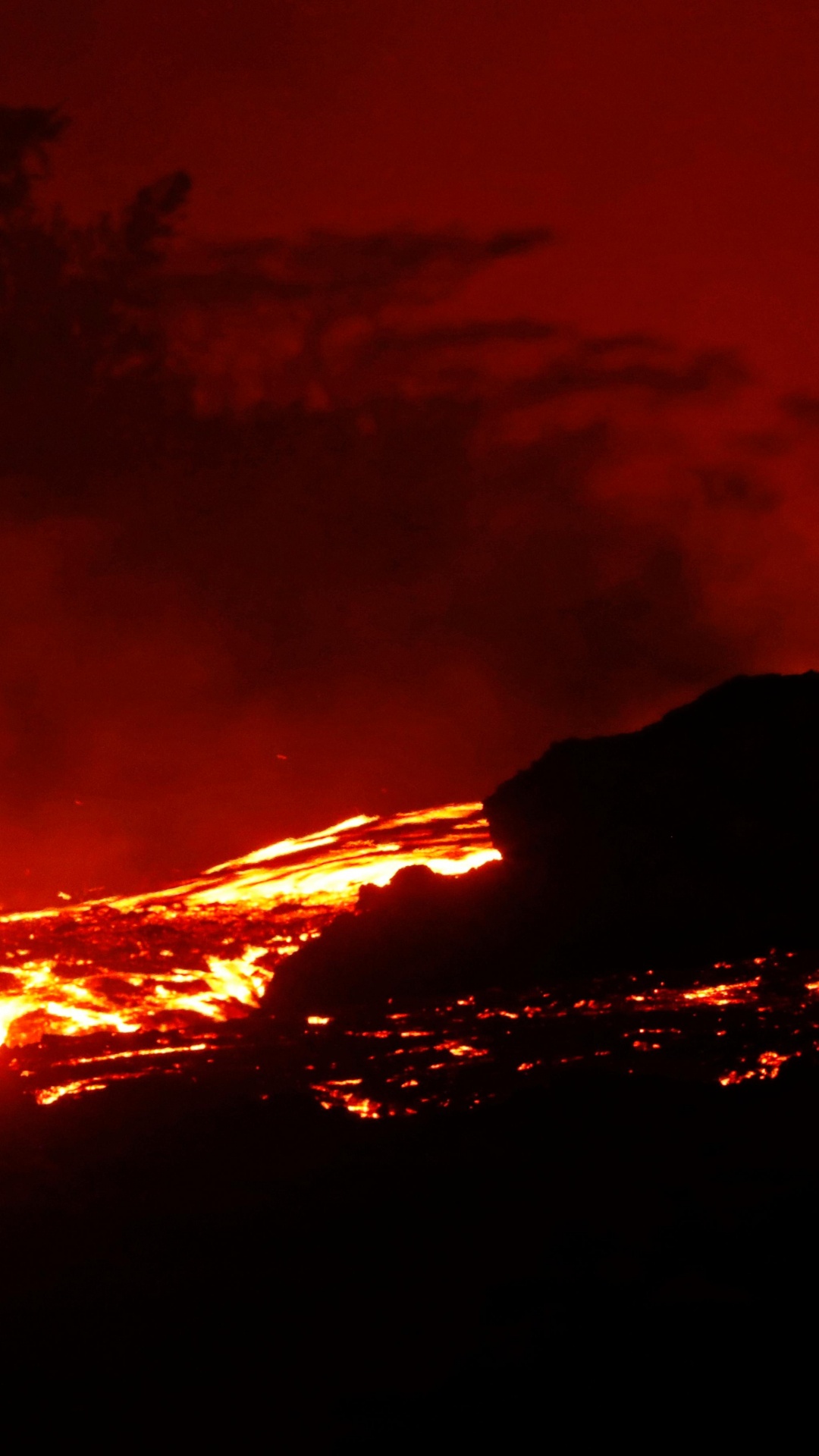 Обои лава, вулкан, Побездельничать, вентиляционные щели, лавовый поток в разрешении 1080x1920
