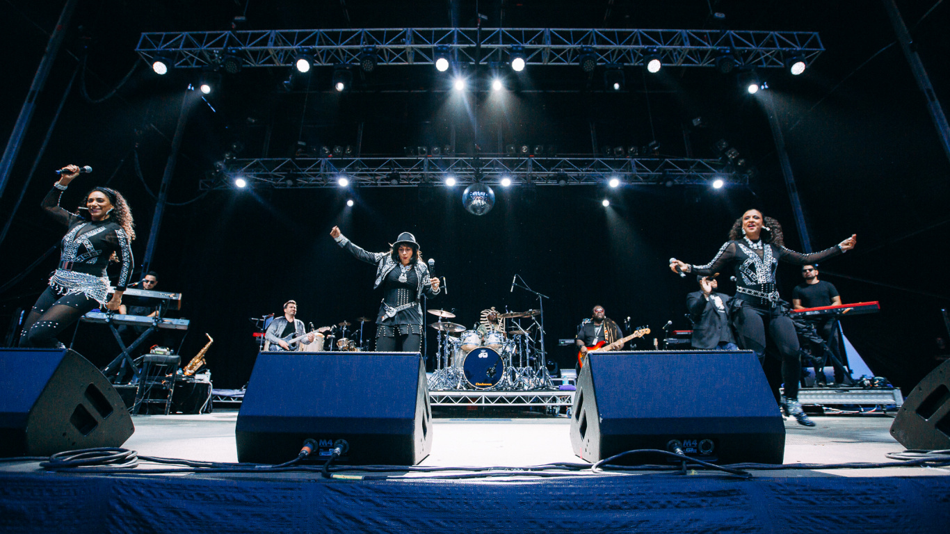 Обои этап, оркестр, музыкант, рокконцерт, развлечение в разрешении 1366x768