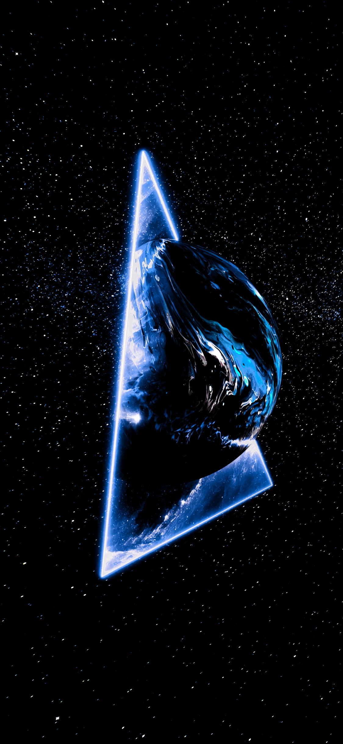 Обои атмосфера, Галактика, треугольник, астрономический объект, автомобильное освещение в разрешении 1125x2436