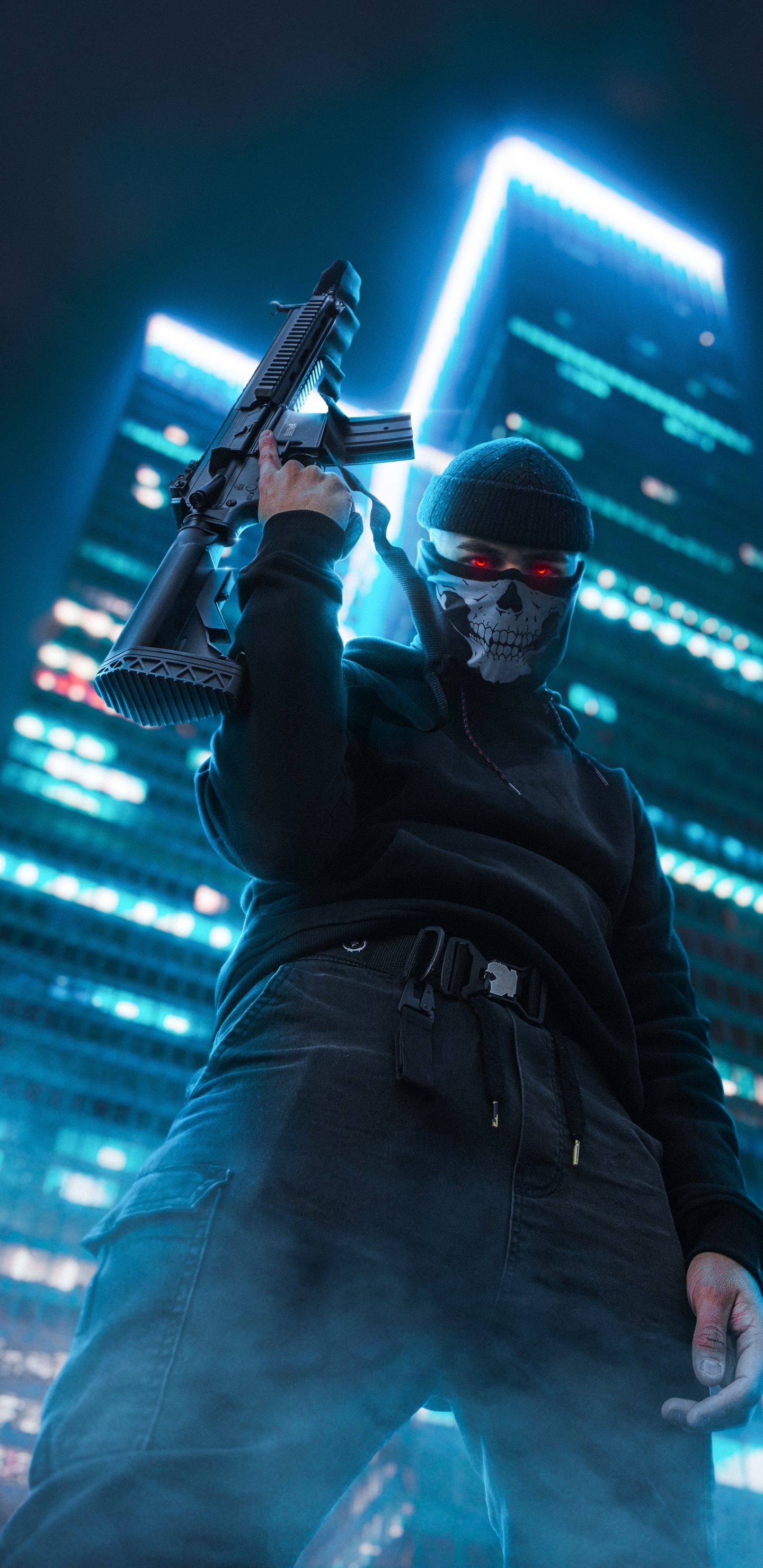 Обои мальчик в маске черепа, шляпа, человеческое тело, музыкальный исполнитель, музыкант в разрешении 1440x2960