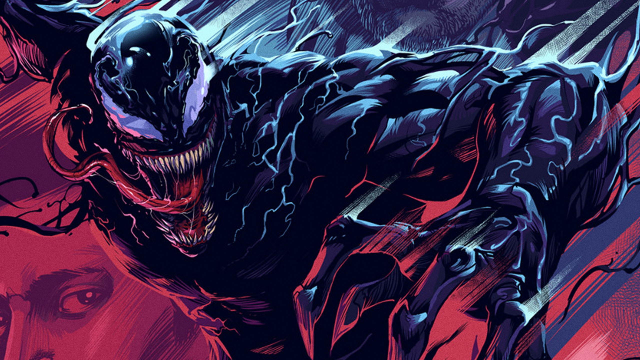 Обои веном, супергерой, суперзлодей, фикция, Эдди Брок в разрешении 2560x1440