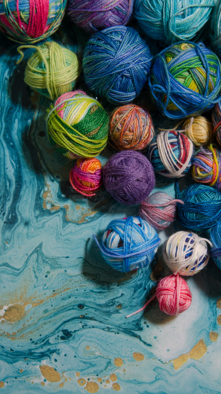 Обои нить, вязание, пряжа, планшет, смартфон в разрешении 750x1334
