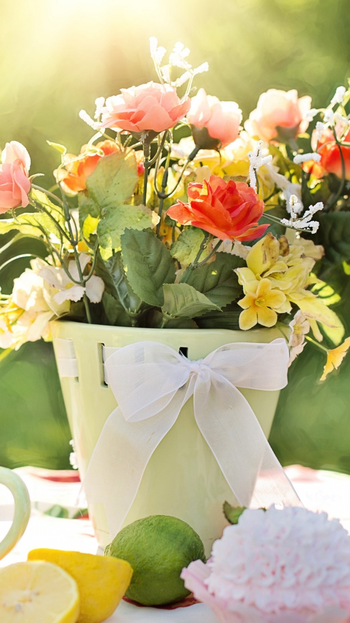 Обои цветок, натюрморт, живопись, желтый, растение в разрешении 720x1280