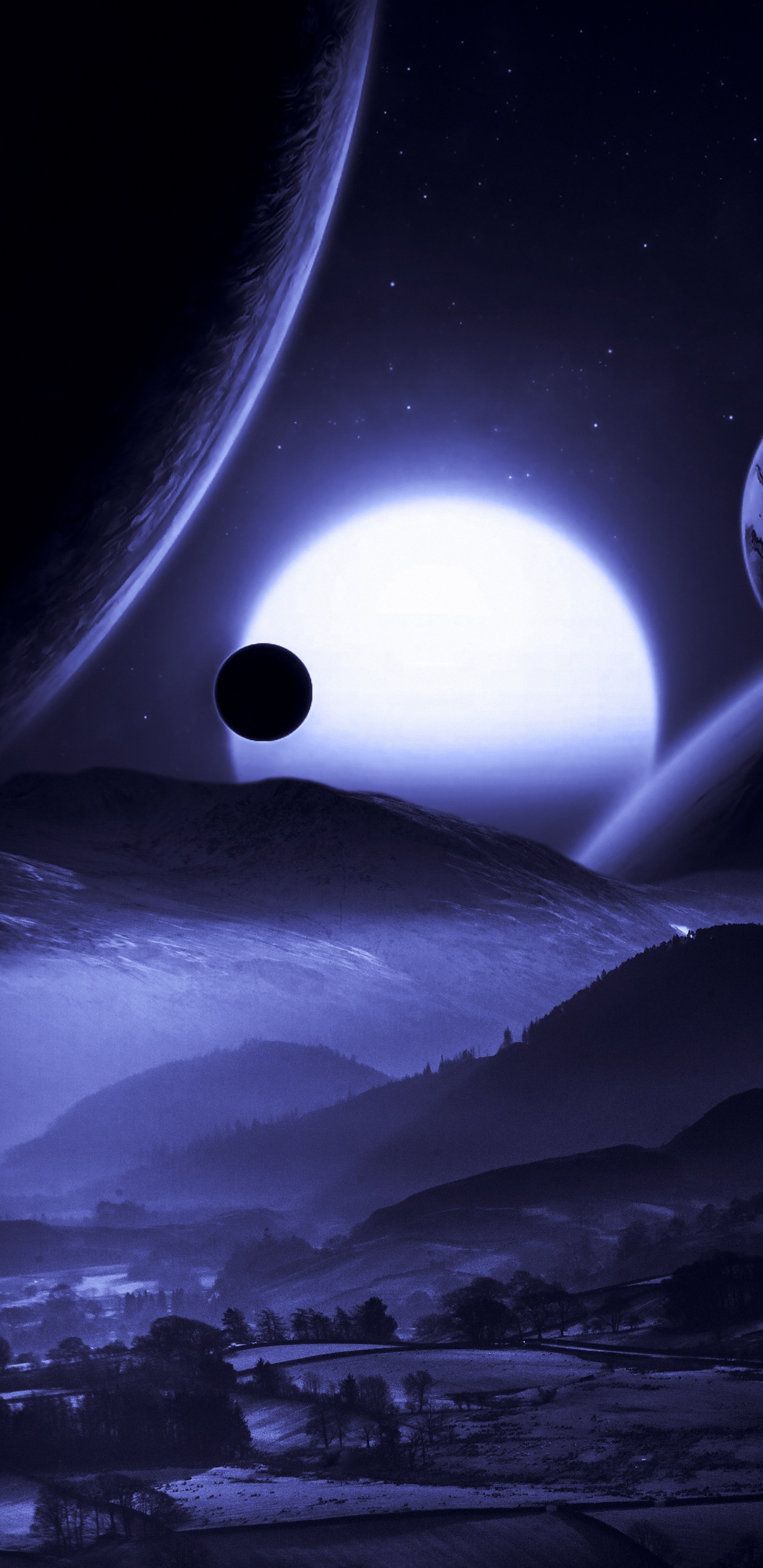 Обои атмосфера, свет, мир, природа, черный в разрешении 1440x2960