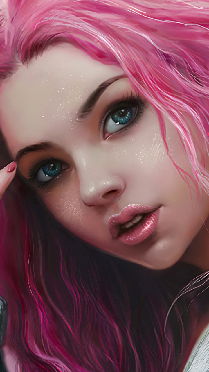 Обои цифровое искусство, арт, рисование, Девчушки девушка, волосы в разрешении 720x1280