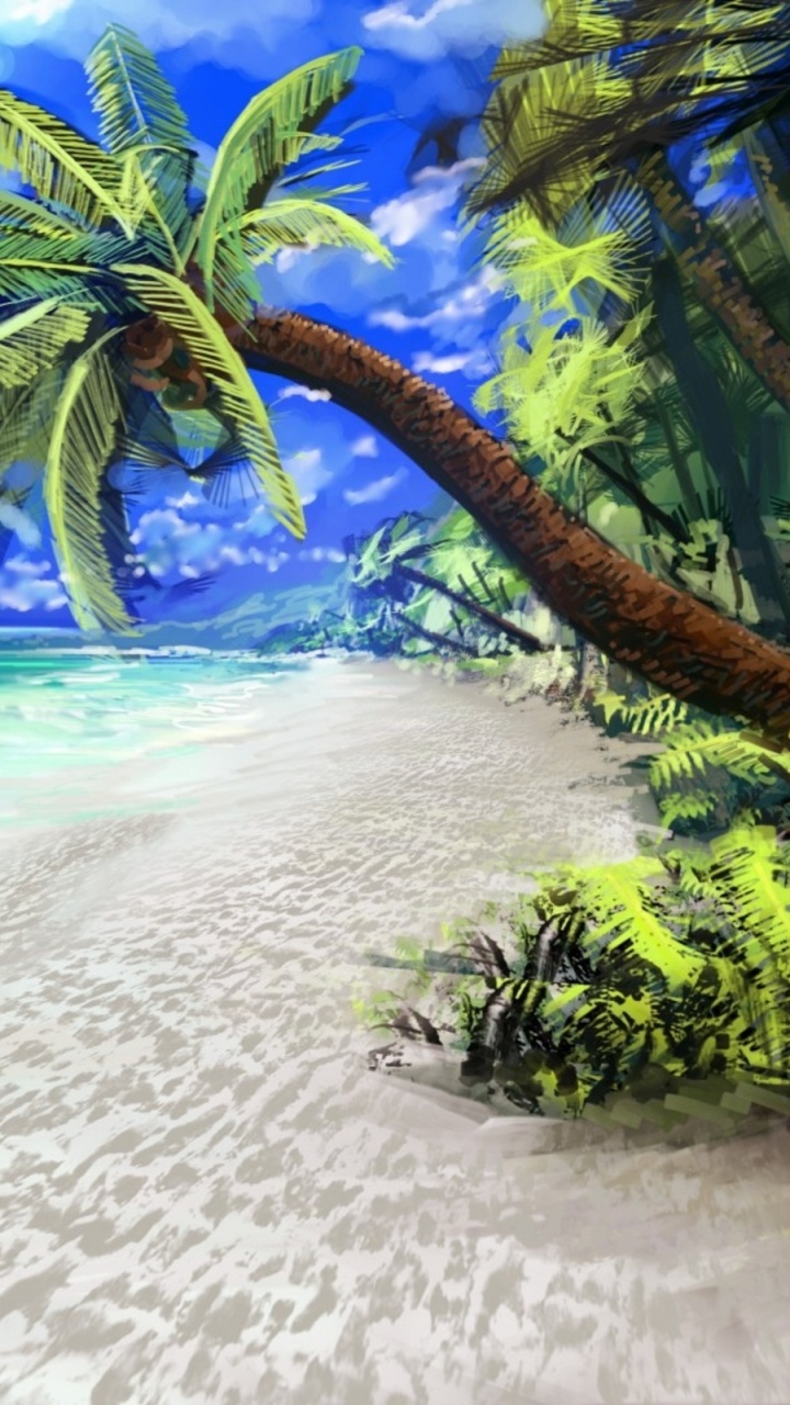 Обои пляж, море, тропическая зона, дерево, Пальма в разрешении 720x1280