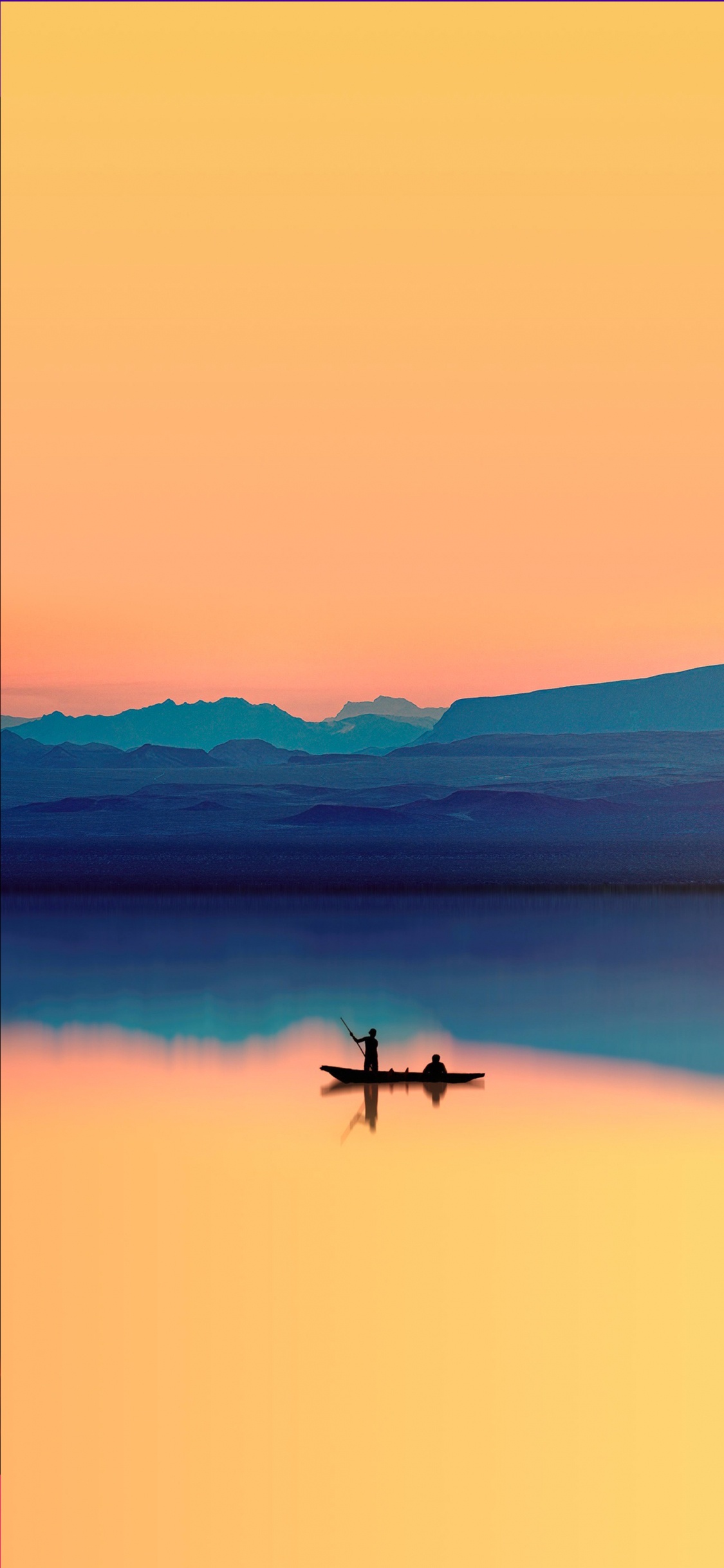 Обои природа, гидроресурсы, сумрак, пейзаж, горизонт в разрешении 1125x2436