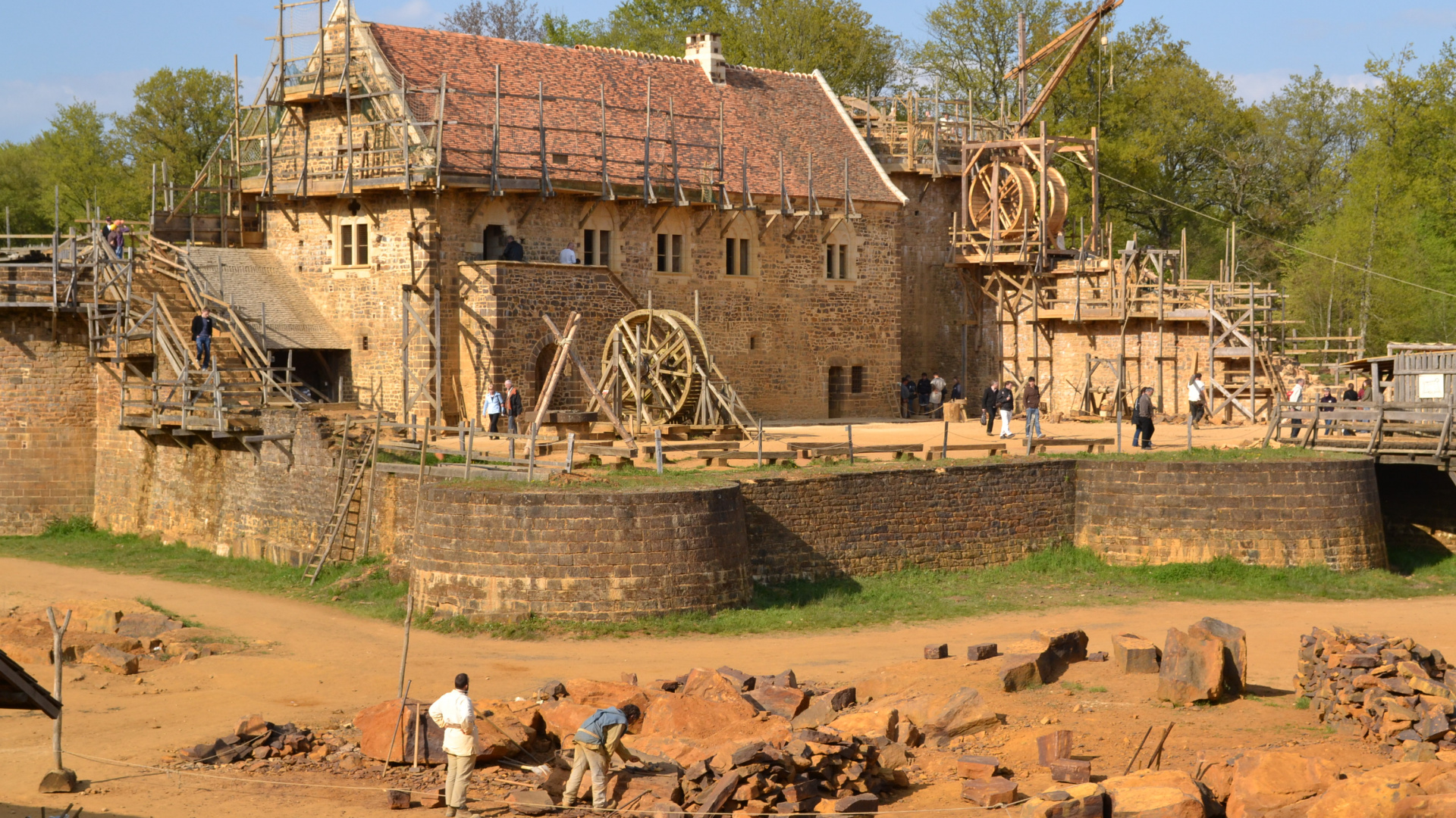 Обои Gudelon, замок, Chteau де Ratilly, Замок Сен-Фаржо, историческое место в разрешении 1920x1080