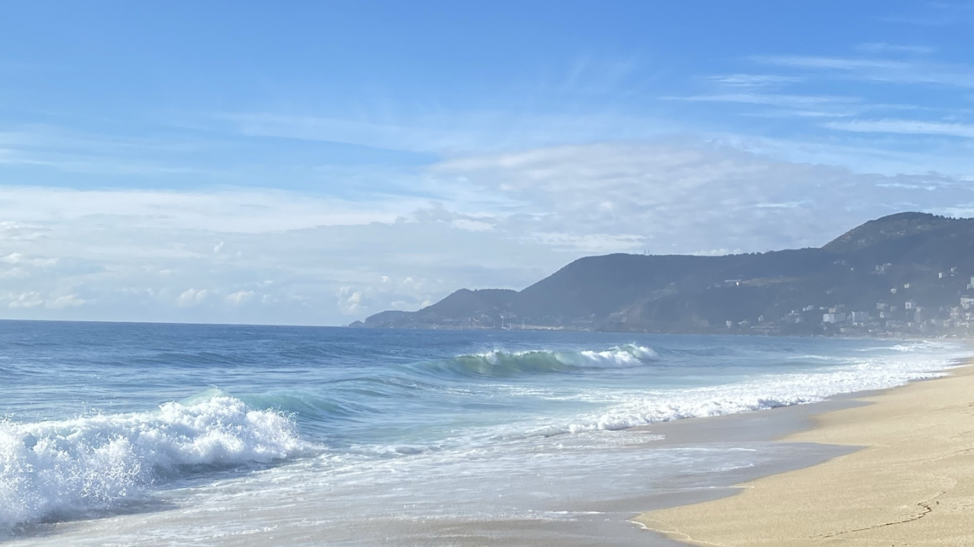 Обои пляж агиа елени, облако, вода, пляж, дерево в разрешении 1366x768