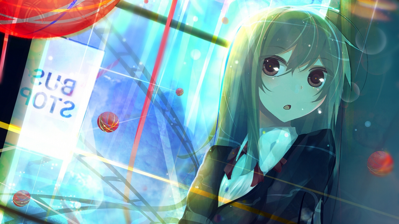 Обои аниме, мультфильм, длинные волосы, иллюстрация, химэ вырезать в разрешении 1366x768