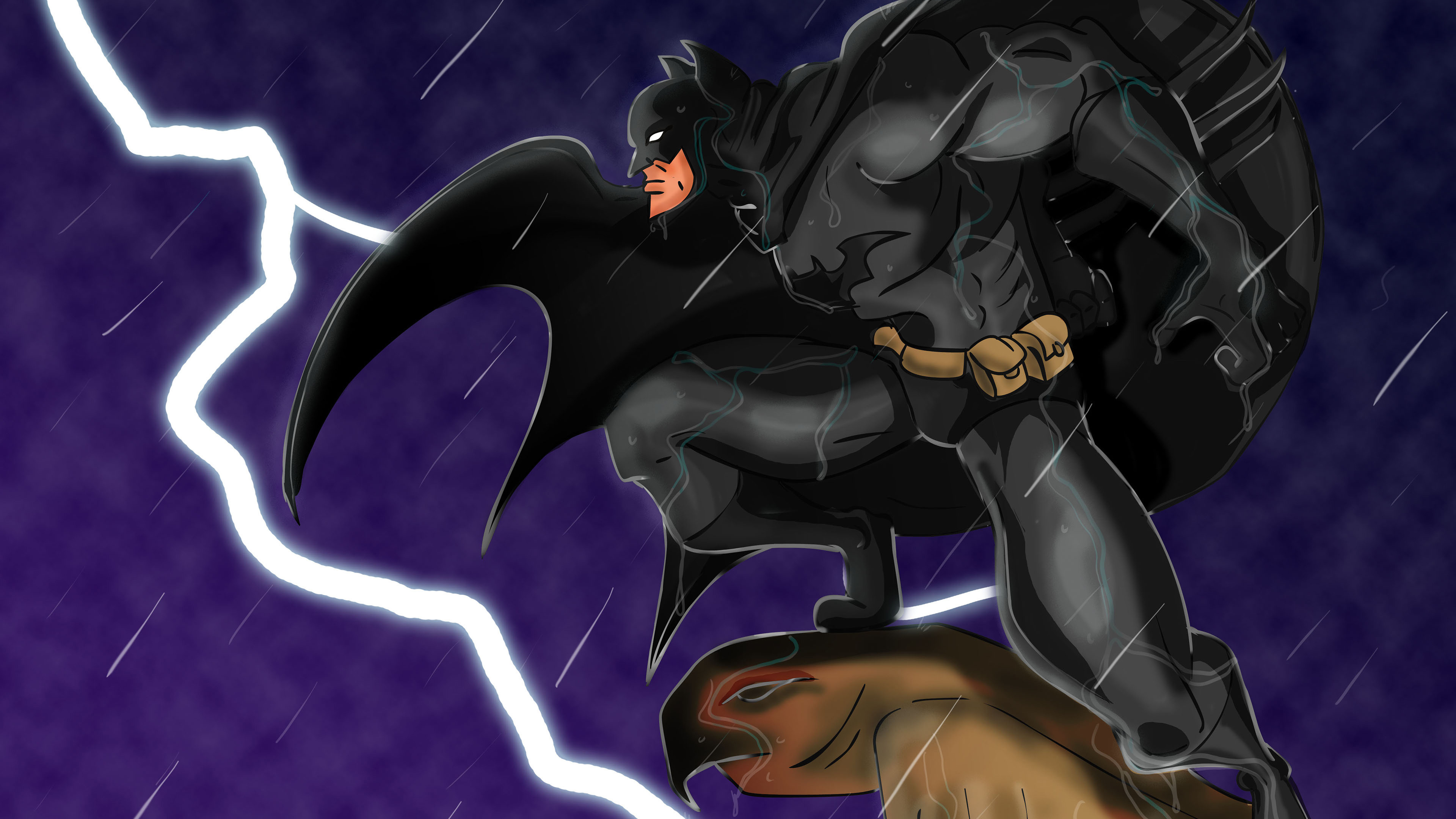 Обои иллюстрация, мультфильм, супергерой, арт, вымышленный персонаж в разрешении 3840x2160