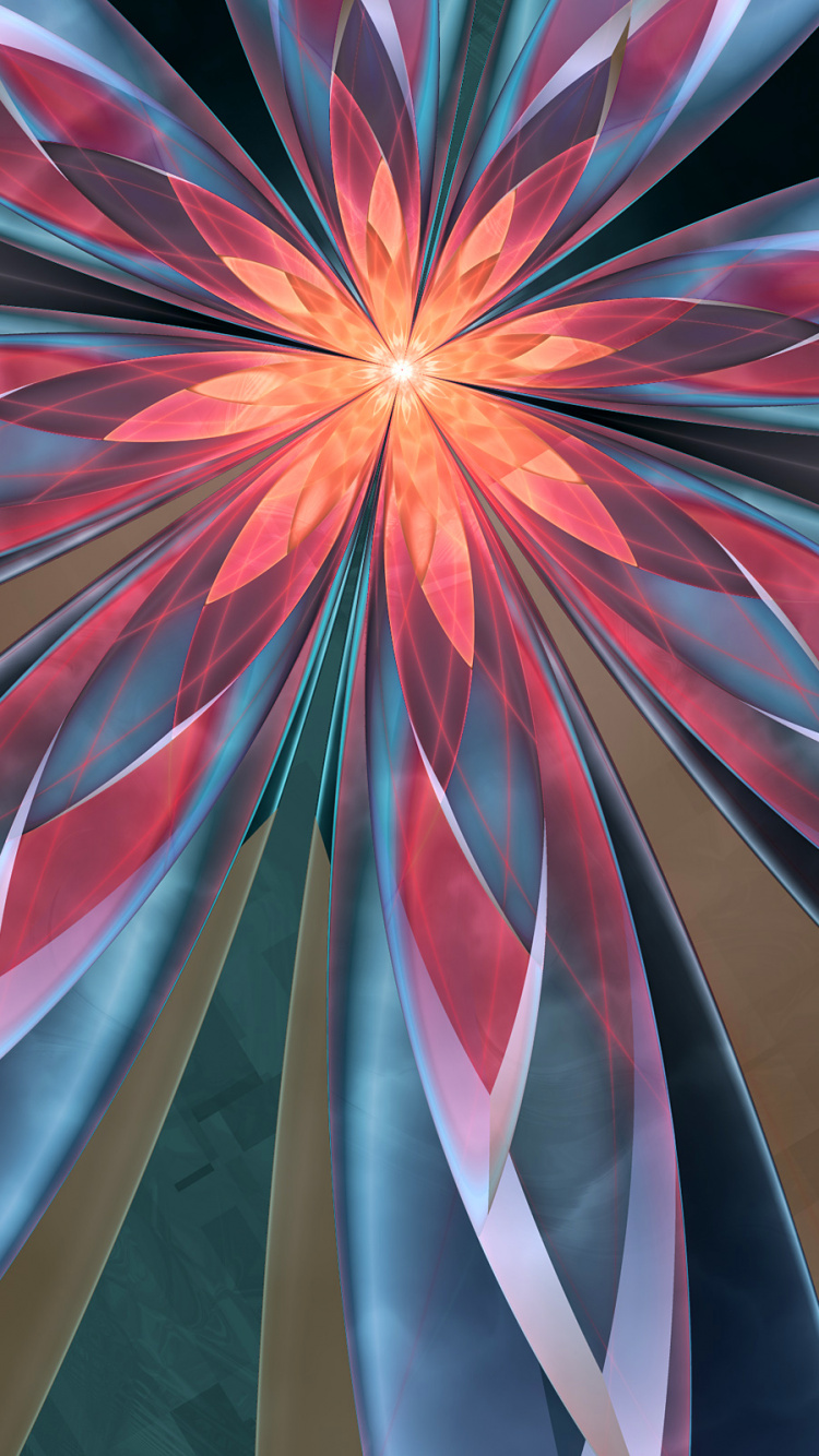 Обои графика, цветок, космос, абстракция, лепесток в разрешении 750x1334