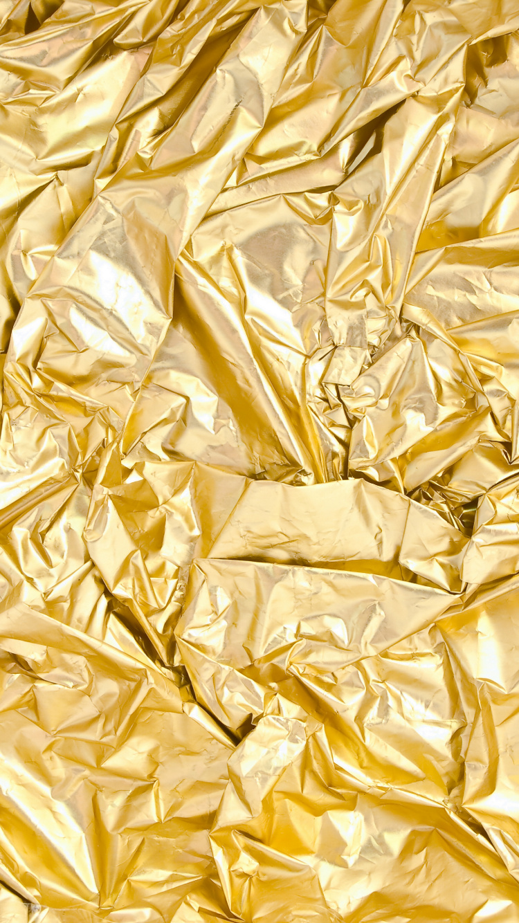 Обои золото, сусальное золото, желтый, узор, материал в разрешении 750x1334
