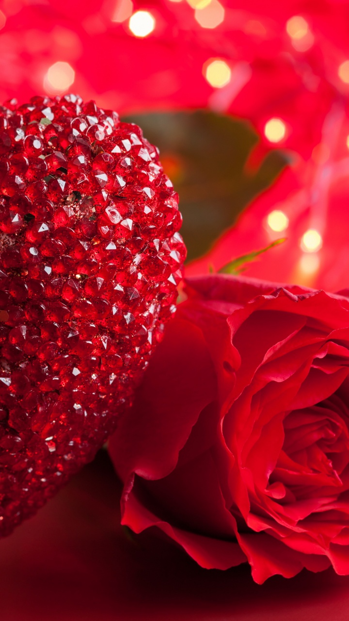 Обои День Святого Валентина, роман, сердце, красный цвет, любовь в разрешении 720x1280