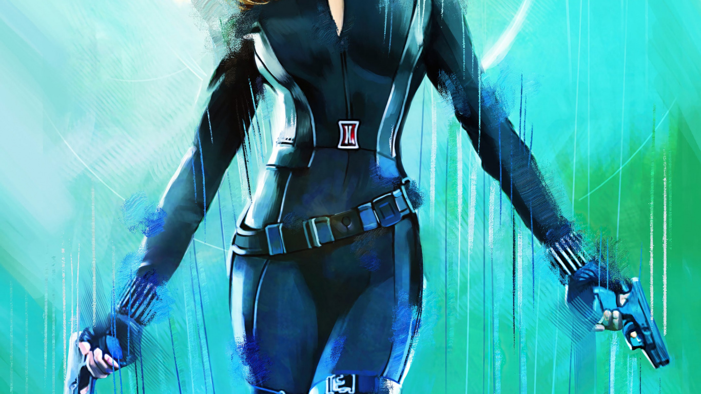 Обои Скарлетт Йоханссон, Капитан Америка Зимний Солдат, наташа романова, Бакки Барнс, экшн в разрешении 1366x768