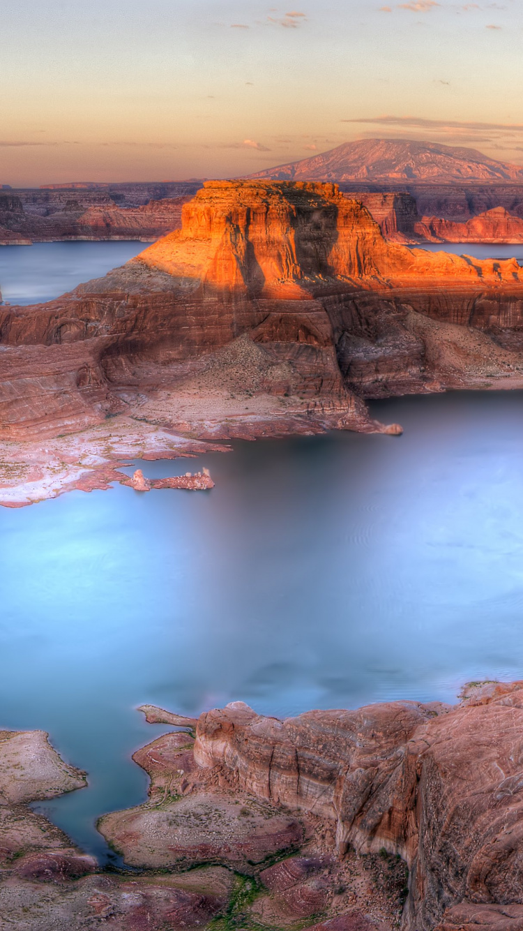 Обои озеро Пауэлл, Прицел Залива, Точка Алстром, озеро, формирование в разрешении 750x1334