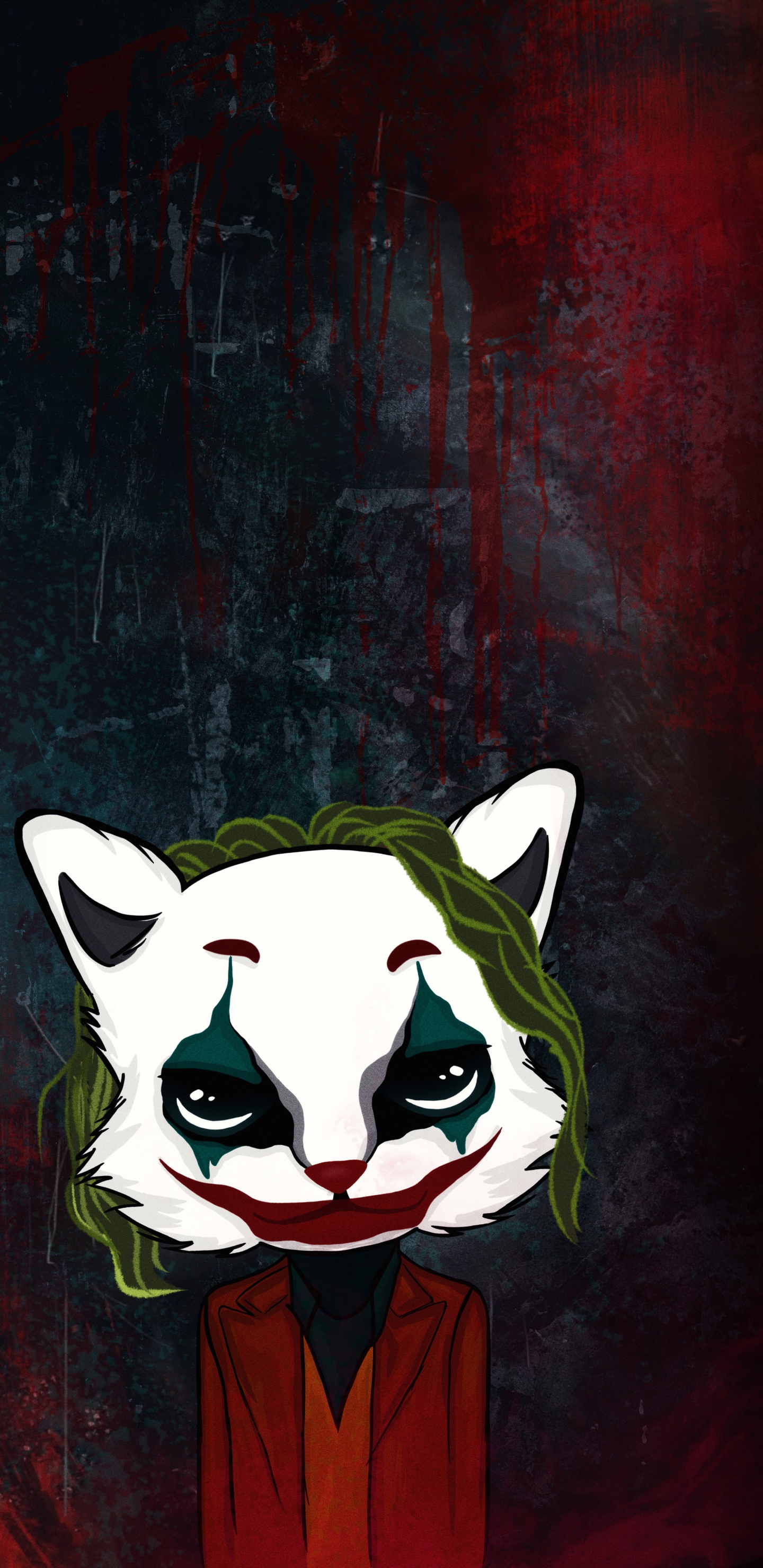 Обои иллюстрация, рисование, кошачьих, пасть, кошки малого и среднего размера в разрешении 1440x2960