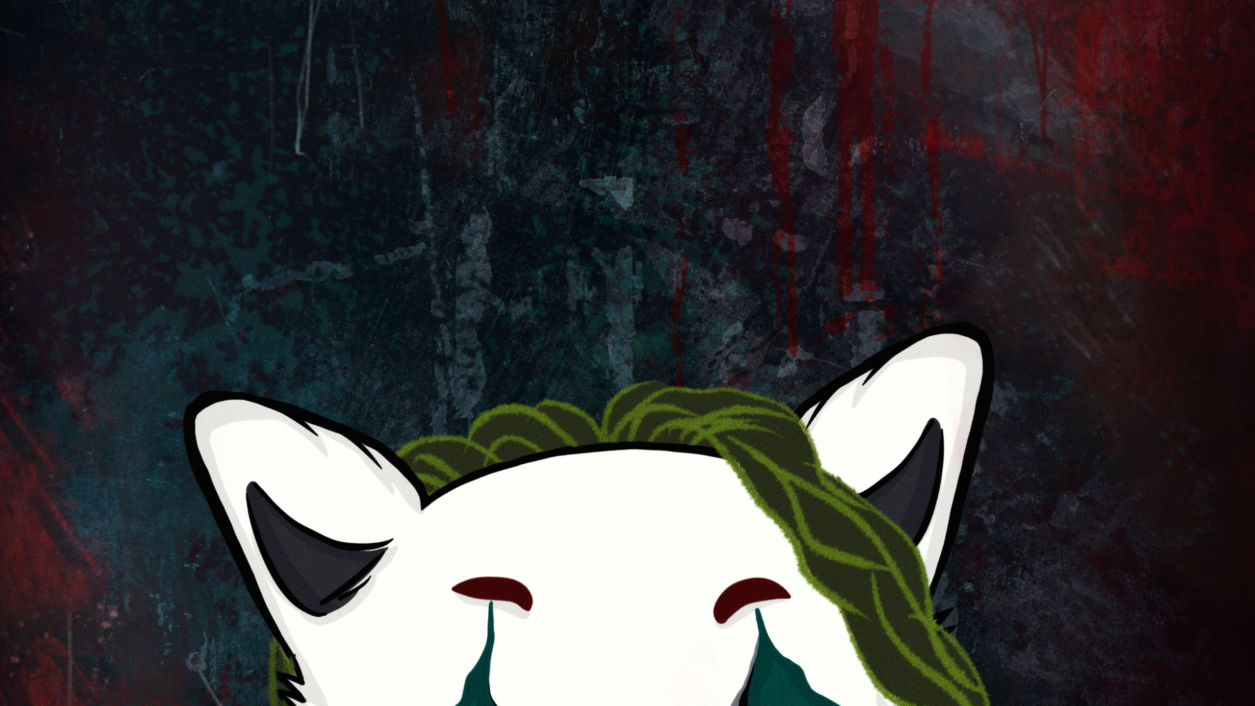 Обои иллюстрация, рисование, кошачьих, пасть, кошки малого и среднего размера в разрешении 2560x1440