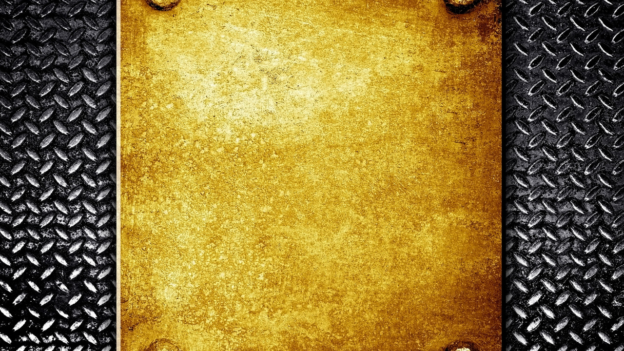 Обои металл, текстура, сталь, желтый, узор в разрешении 1280x720
