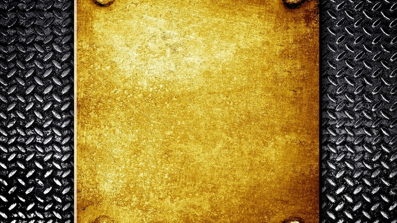 Обои металл, текстура, сталь, желтый, узор в разрешении 1366x768