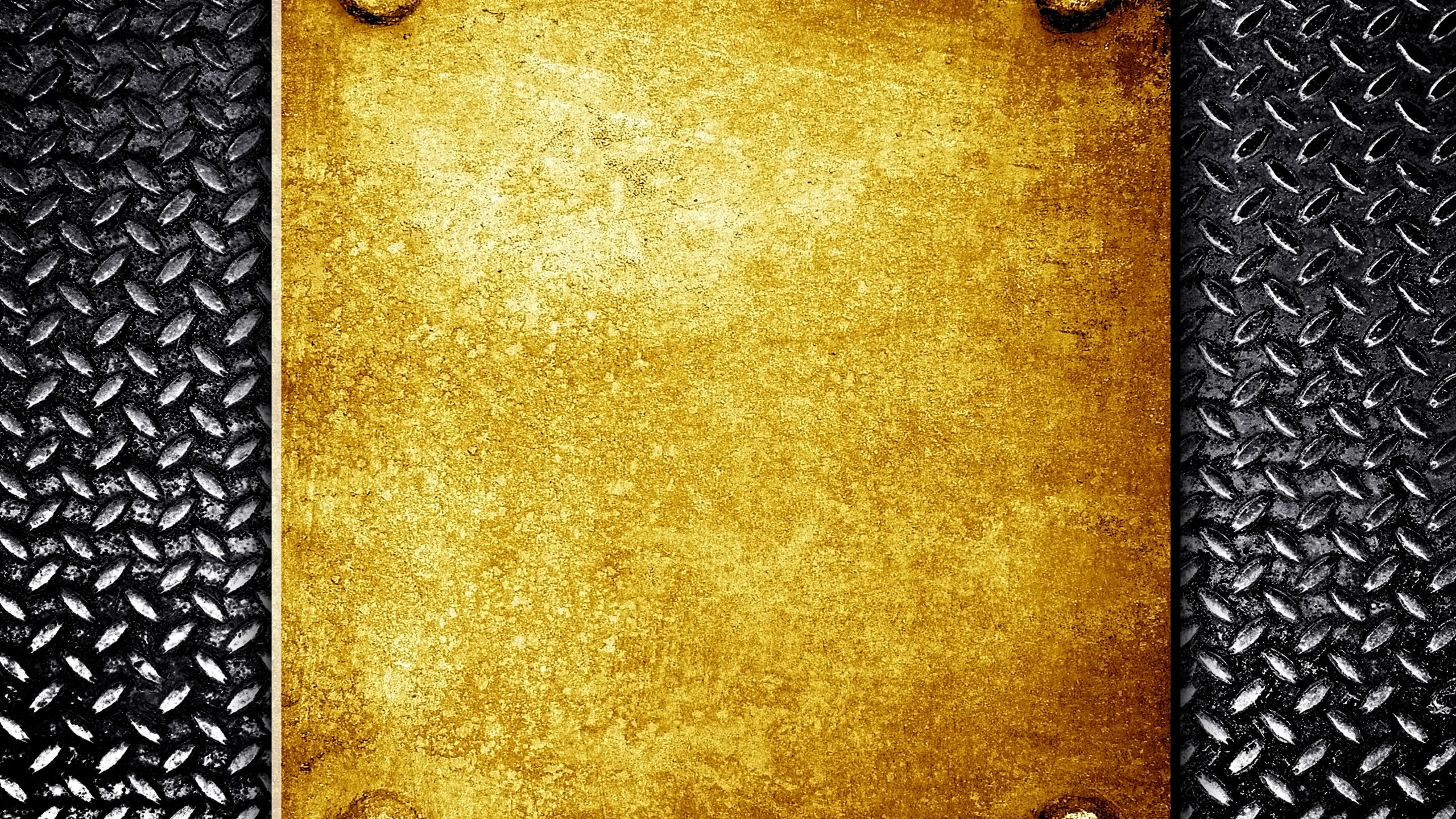 Обои металл, текстура, сталь, желтый, узор в разрешении 2560x1440