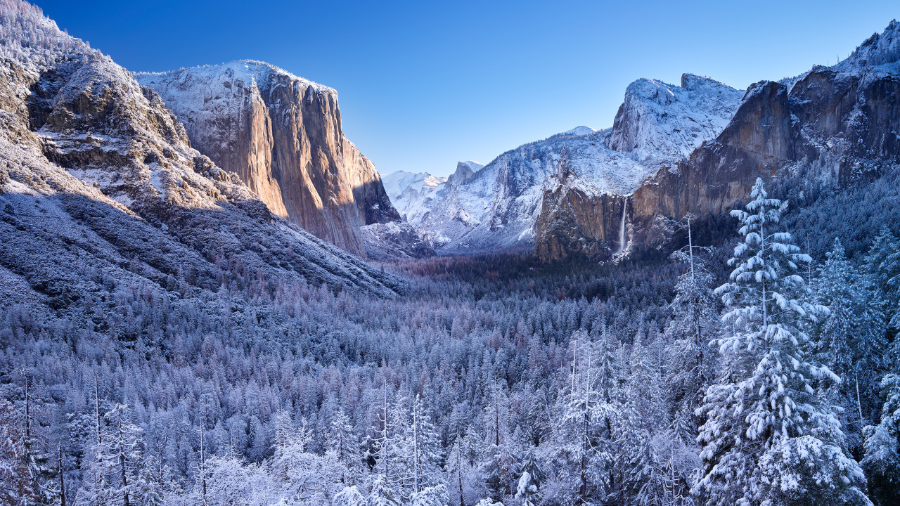 Обои йосемитский национальный парк, йосемити, Эль-капитан, Точка Ледника, национальный парк в разрешении 1280x720