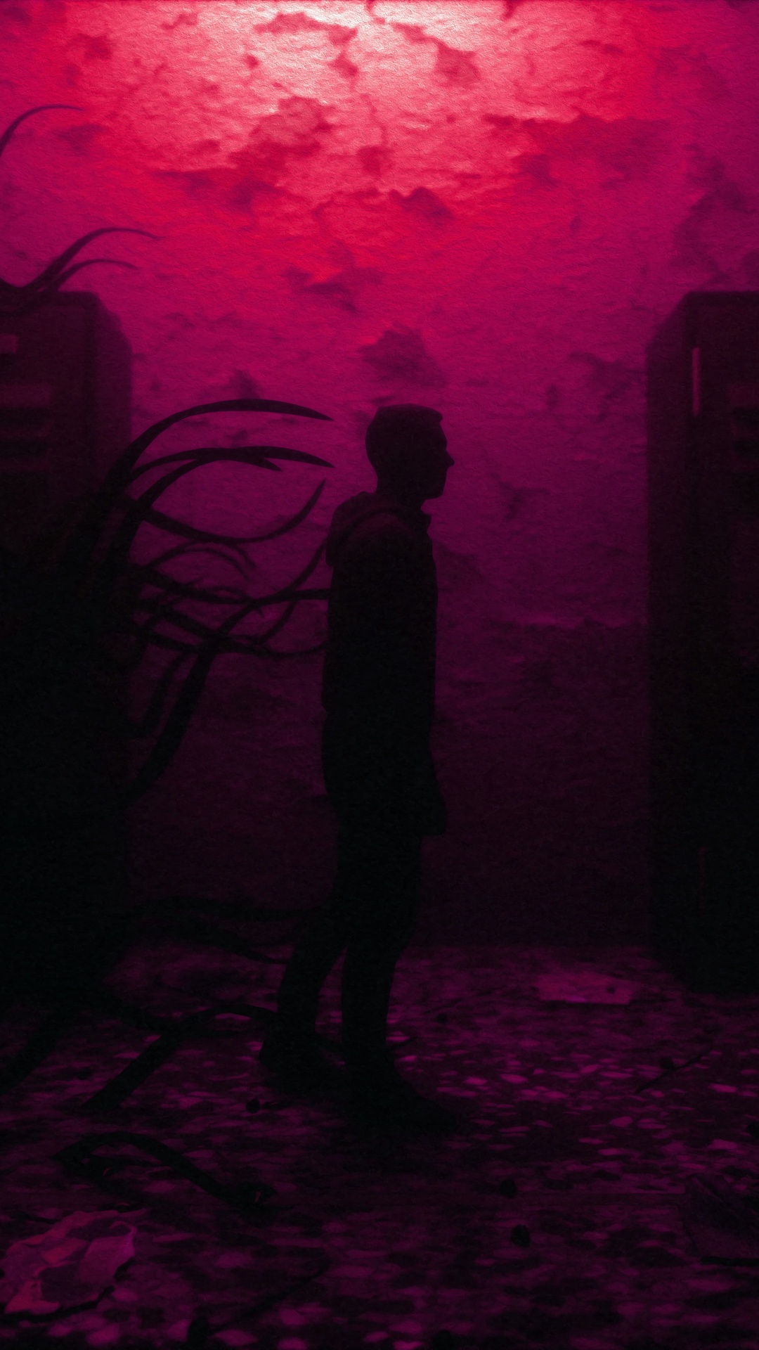 Обои красный цвет, пурпур, синий, свет, Фиолетовый в разрешении 1080x1920