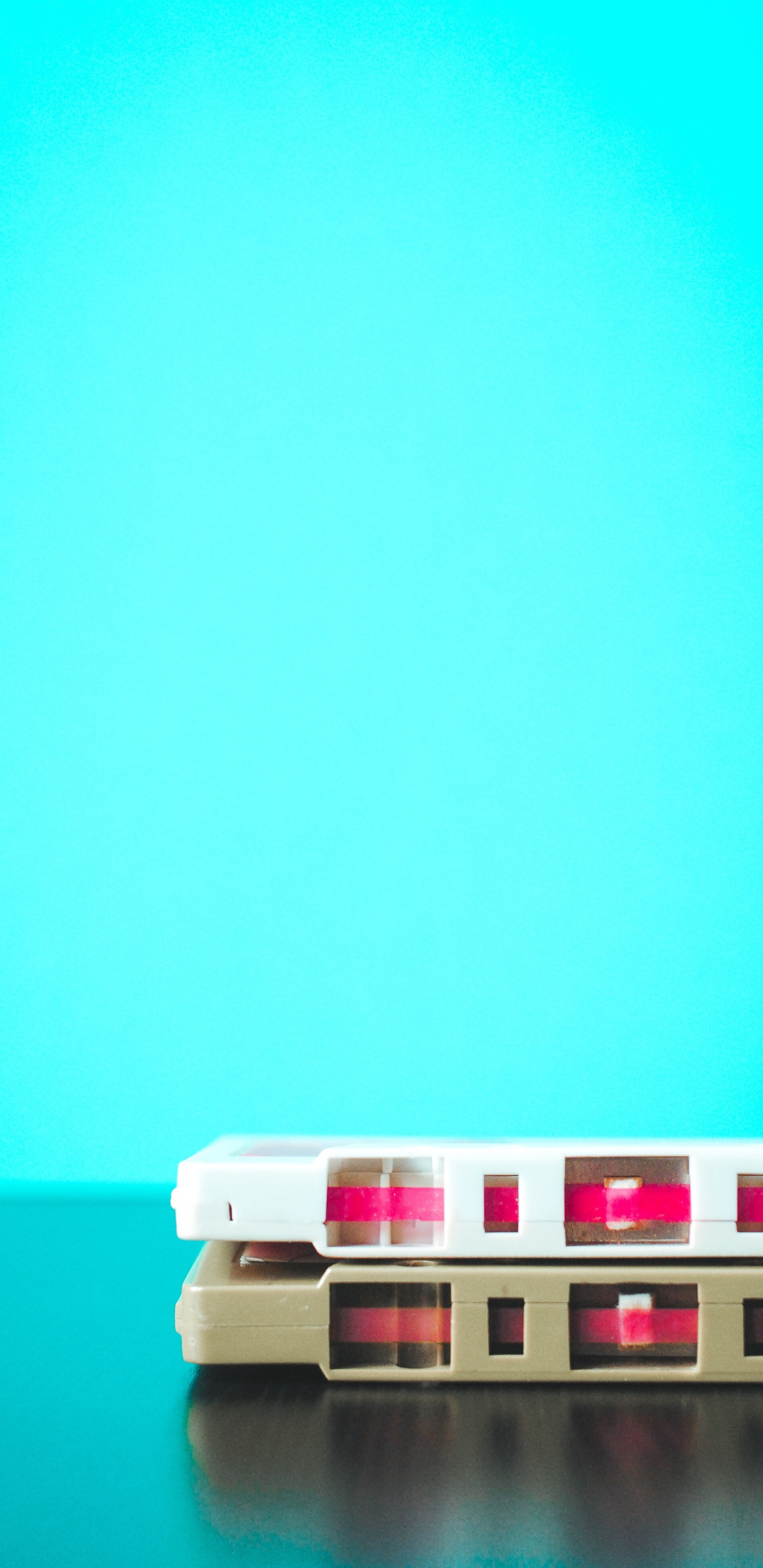 Обои зеленый, красный цвет, бирюза, синий, розовый в разрешении 1440x2960