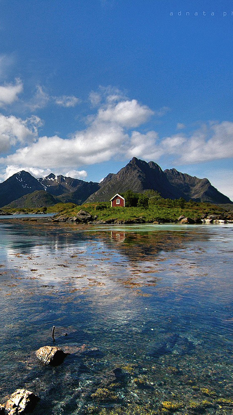 Обои озеро, природа, вода, море, побережье в разрешении 750x1334