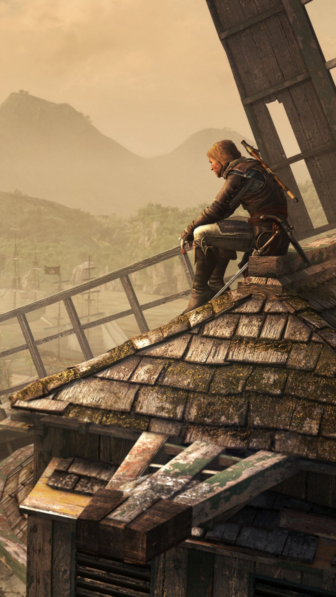 Обои Assassins Creed III, ubisoft, Эдвард Кенуэй, playstation 3, компьютерная игра в разрешении 1080x1920
