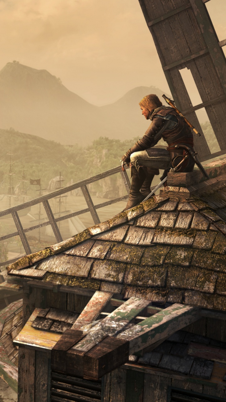 Обои Assassins Creed III, ubisoft, Эдвард Кенуэй, playstation 3, компьютерная игра в разрешении 720x1280