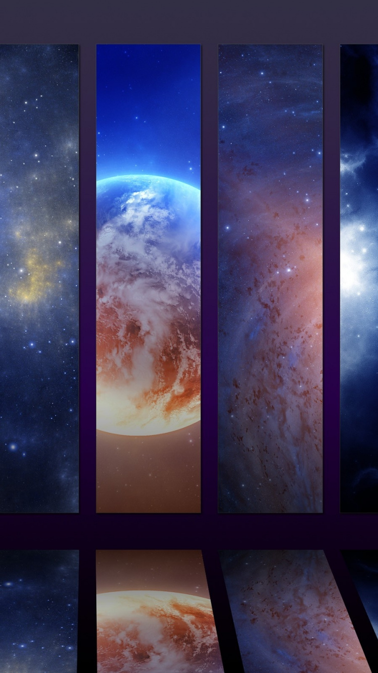 Обои космос, спецэффекты, планеты, космическое пространство, Галактика в разрешении 750x1334