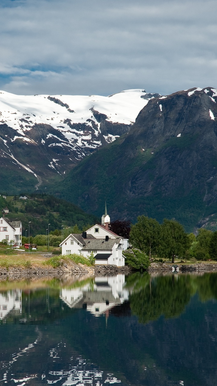 Обои Норвегия, фьорд, горный рельеф, гора, горный хребет в разрешении 720x1280