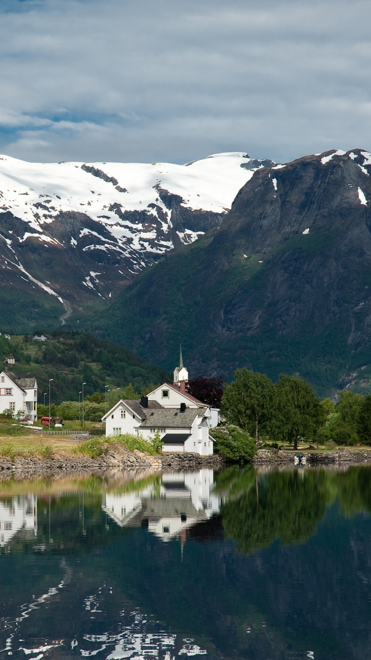 Обои Норвегия, фьорд, горный рельеф, гора, горный хребет в разрешении 750x1334